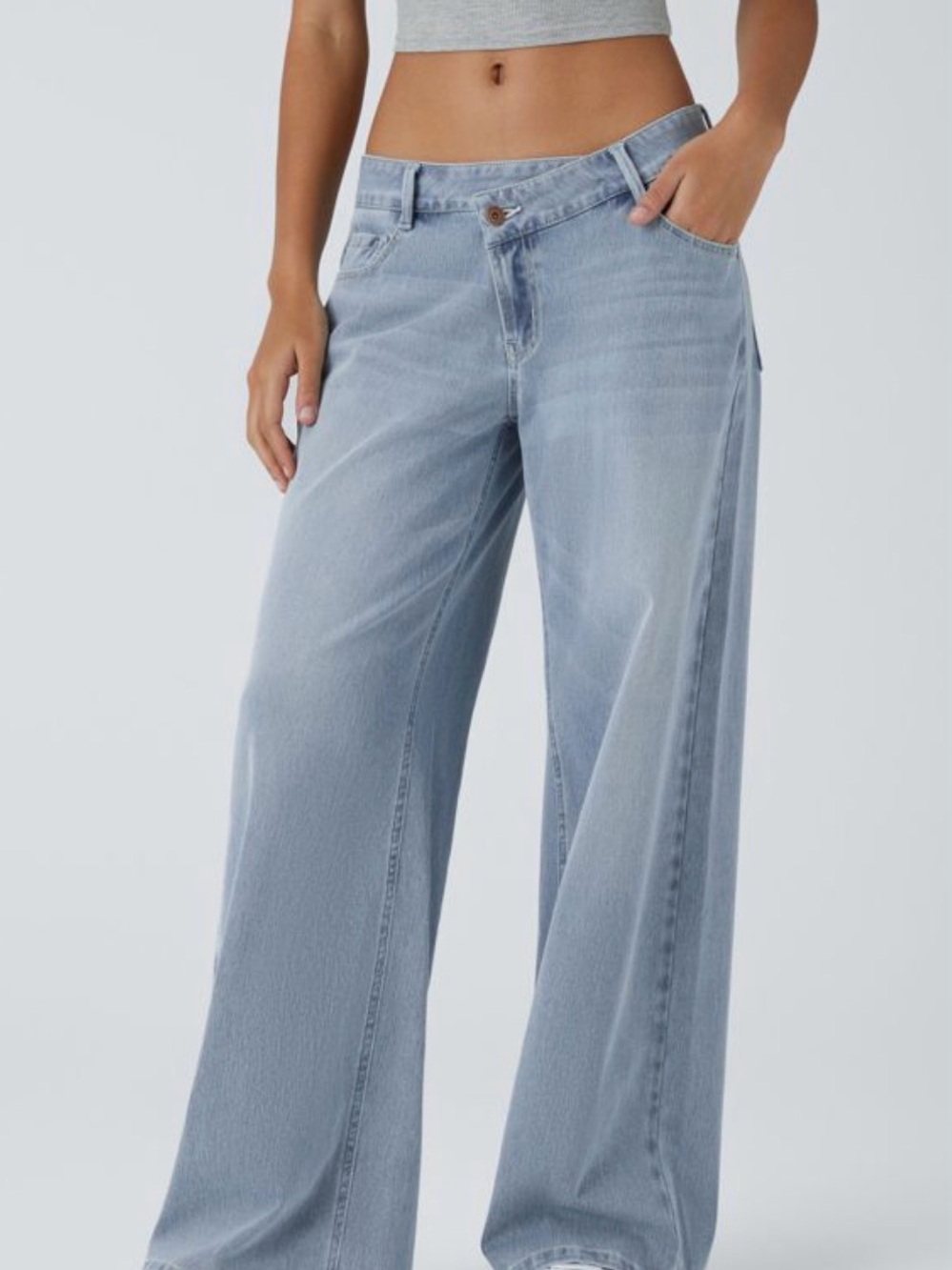 HALARA Light Wash Wide Leg Jeans
